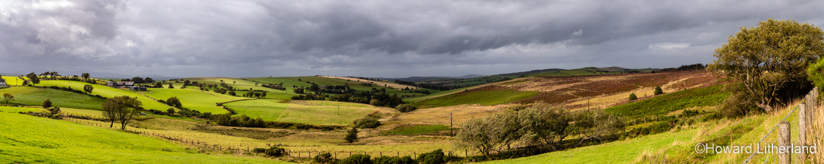 Panoramic view over Denbigh Moors, North Wales