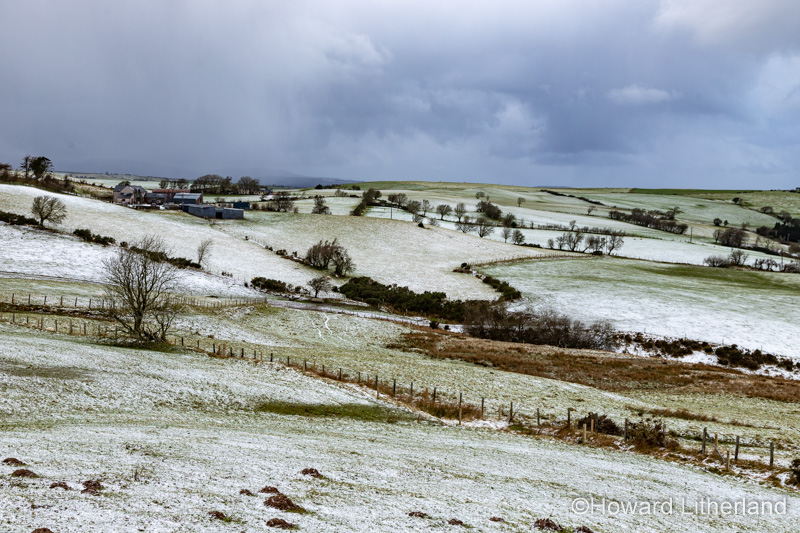 Snow on the Denbigh moors in winter, North Wales