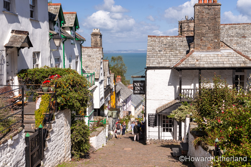 Main street in Clovelly, north Devon, England