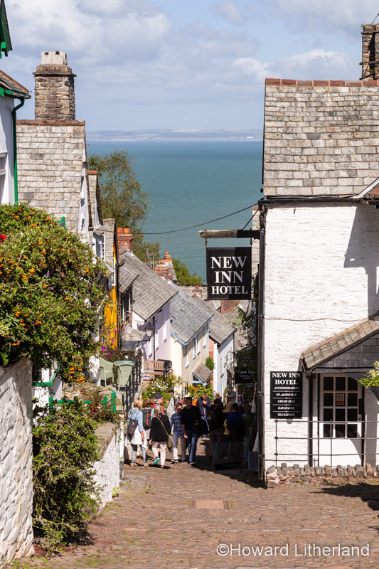 Main street in Clovelly, north Devon, England