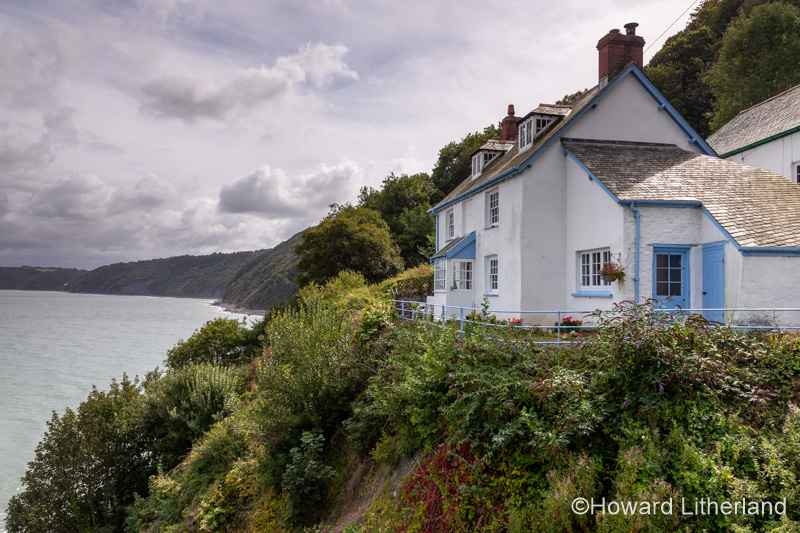 House on a cliff at Clovelly on the north Devon coast