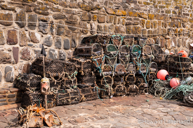 Lobster pots at Clovelly harbour on the north Devon coast