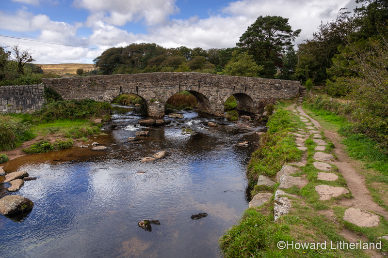 Stone arch bridge at Postbridge on Dartmoor, Devon, England