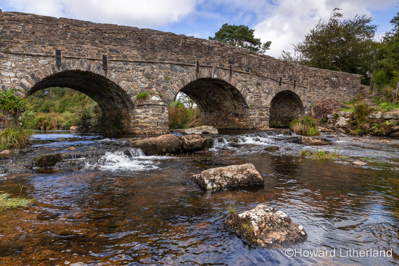 Stone arch bridge at Postbridge on Dartmoor, Devon, England