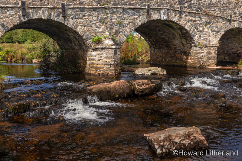 Stone arch bridge at Postbridge on Dartmoor, Devon, England