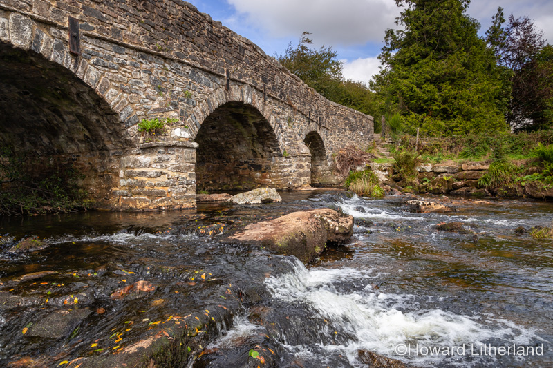 Stone arch bridge at Postbridge on Dartmoor, Devon, England