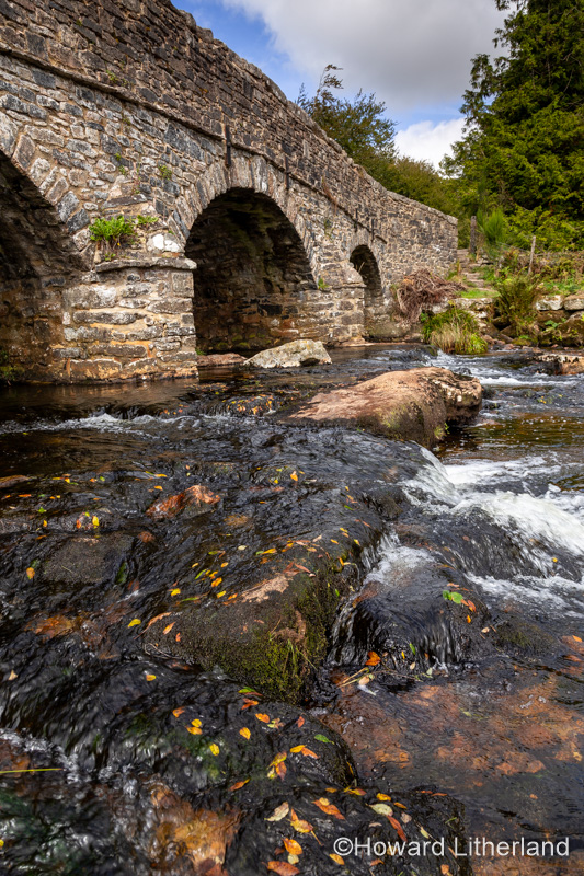 Stone arch bridge at Postbridge on Dartmoor, Devon, England