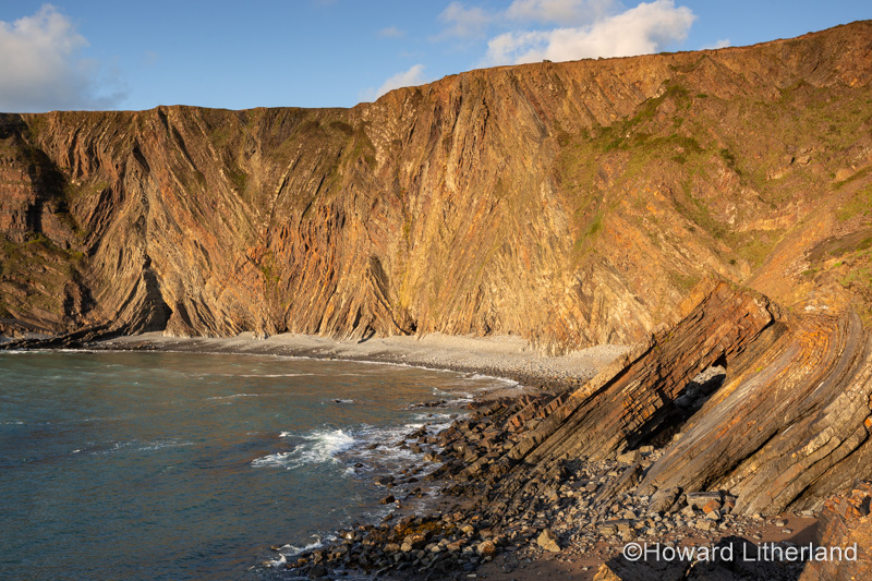 Cliffs, rocks and sea at Hartland Quay, Devon, England