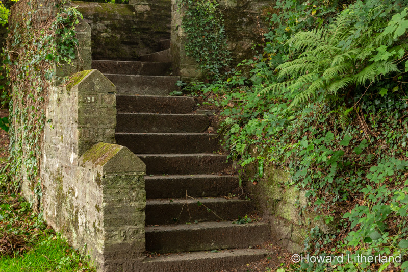 Old stone steps at Tavistock, Devon, England