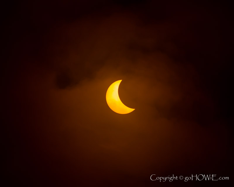 The partial solar eclipse on March 20th 2015, viewed from Rhos-on-Sea on the North Wales coast