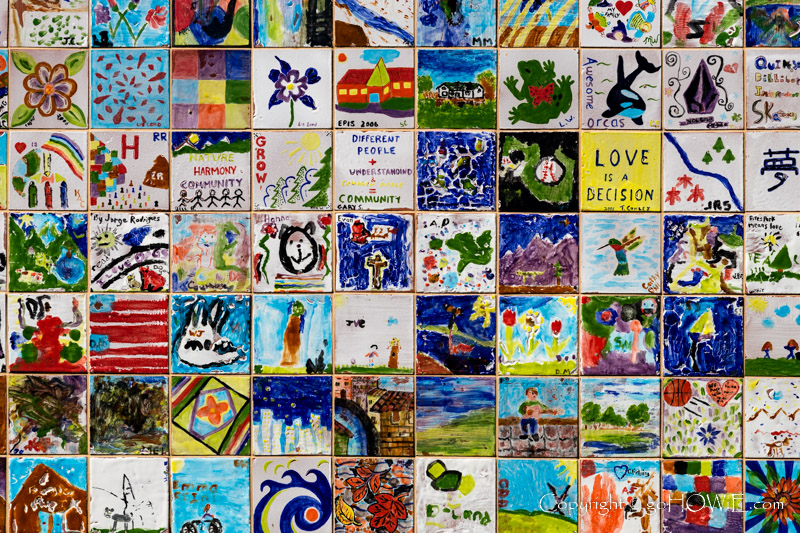 Ceramic mosaic street art at Estes Park, Colorado, U.S.A.
