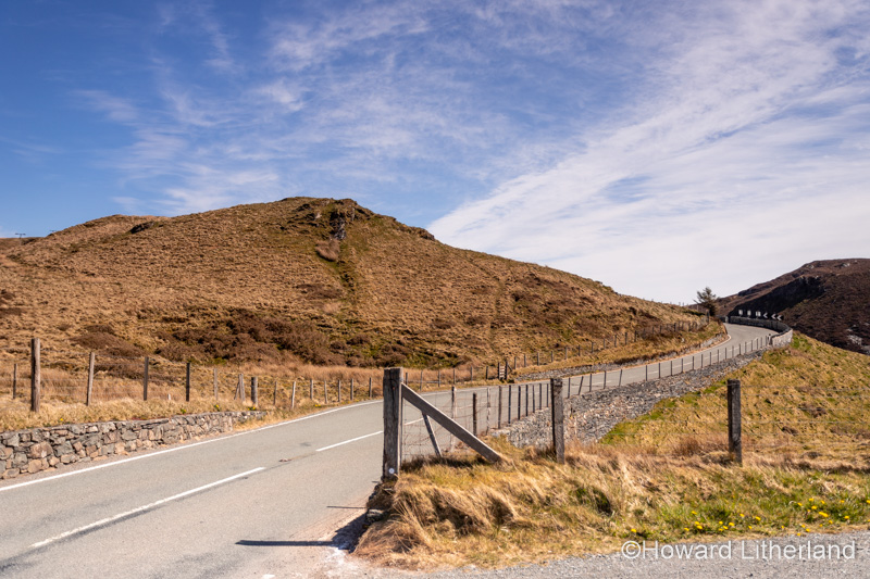 Road and countryside near Ffestiniog, Gwynedd, Wales