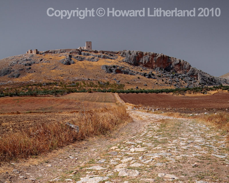 Road and fort, Alora, Spain