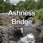 River flowing under Ashness Bridge in the Lake District, England
