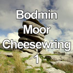 Video showing cumulus clouds blowing over the well known Cheesewring granite rock formation on Stowes Hill on Bodmin Moor in Cornwall, England