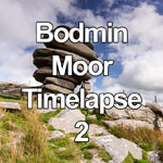 Time lapse video shows cumulus clouds blowing over the gravity defying Cheesewring granite rock formation on Stowes Hill tor on Bodmin Moor in Cornwall, England