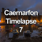 Time lapse video showing the tide coming in at night on the North Wales coast at Caernarfon, with the small boats floating in front of the castle