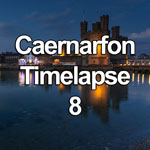 Time lapse video showing the tide coming in as night falls on the North Wales coast at Caernarfon, with the castle reflecting in the sea