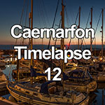 Time lapse video showing sunset and dusk over moored boats in the Victoria Dock at Caernarfon on the North Wales coast