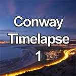 Time lapse video of dusk over Conway Morfa