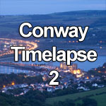 Time lapse video of dusk over Conway castle