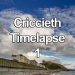 Time lapse video of clouds over the beach and castle at Criccieth on the North Wales coast