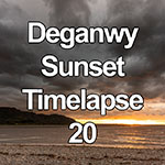 Time lapse of sunset over the North Wales coast with clouds