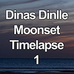 Time lapse of moonset over the North Wales coast at Dinas Dinlle