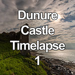 Time lapse of sunbeams over Dunure castle, Ayrshire coast, Scotland
