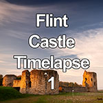 Time lapse of sunset clouds over Flint castle, North Wales