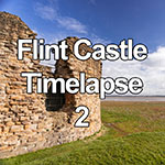 Time lapse of clouds and sunshine over Flint Castle, North Wales coast