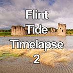 Time lapse of ebbing tide at Flint castle on the North Wales coast