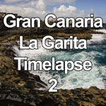 Time lapse video showing the volcanic shoreline at La Garita on Gran Canaria in the Canary Islands, Spain