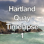 This time lapse video shows clouds blowing over the rocks and sea of the Atlantic coast of North Devon, England, at Hartland Quay
