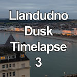Time lapse video of dusk falling over the North Shore promenade at Llandudno on the North Wales coast