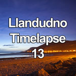 Time lapse video showing night falling over the West Shore, Llandudno, on the North Wales coast