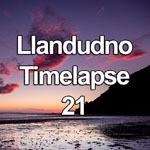 Time lapse video in three parts showing sunset and dusk as viewed from the West Shore promenade at Llandudno on the North Wales coast