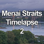 Timelapse video of dusk falling over Telford's suspension bridge, Menai Straits, Anglesey, North Wales