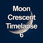 Time lapse video of a crescent moon in the evening sky