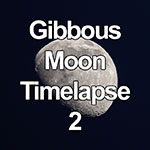 Time lapse of a gibbous tracking across a darkening blue sky