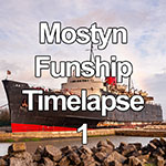 Time lapse Duke of Lancaster shipwreck near Mostyn on the North Wales coast