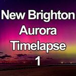Time lapse video of aurora borealis over New Brighton beach, England