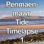 Time lapse video showing the tide coming in up the beach at Penmaenmawr on the North Wales coast at sunset