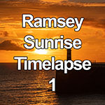Time lapse of sunrise over Ramsey harbour breakwaters on the Isle of Man