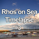 Time lapse video showing night falling as the tide comes in at the small harbour at Rhos-on-Sea on the North Wales coast