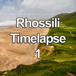 Time lapse video of Rhossili beach on the Gower Peninsula on the South Wales coast, with patches of sunlight and shadow racing across the sand