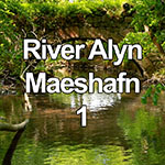 Video showing a small waterfall and old stone bridge on the River Alyn in North Wales