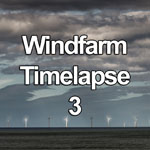 Time lapse video showing movement of cumulus clouds over the offshore turbines of the Colwyn Bay wind farm on the North Wales coast