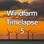 Time lapse video of offshore wind turbines at sunset at Colwyn Bay on the North Wales coast