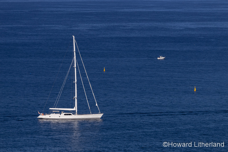 Yacht on the Atlantic Ocean at Taurito, Gran Canaria, Canary Islands